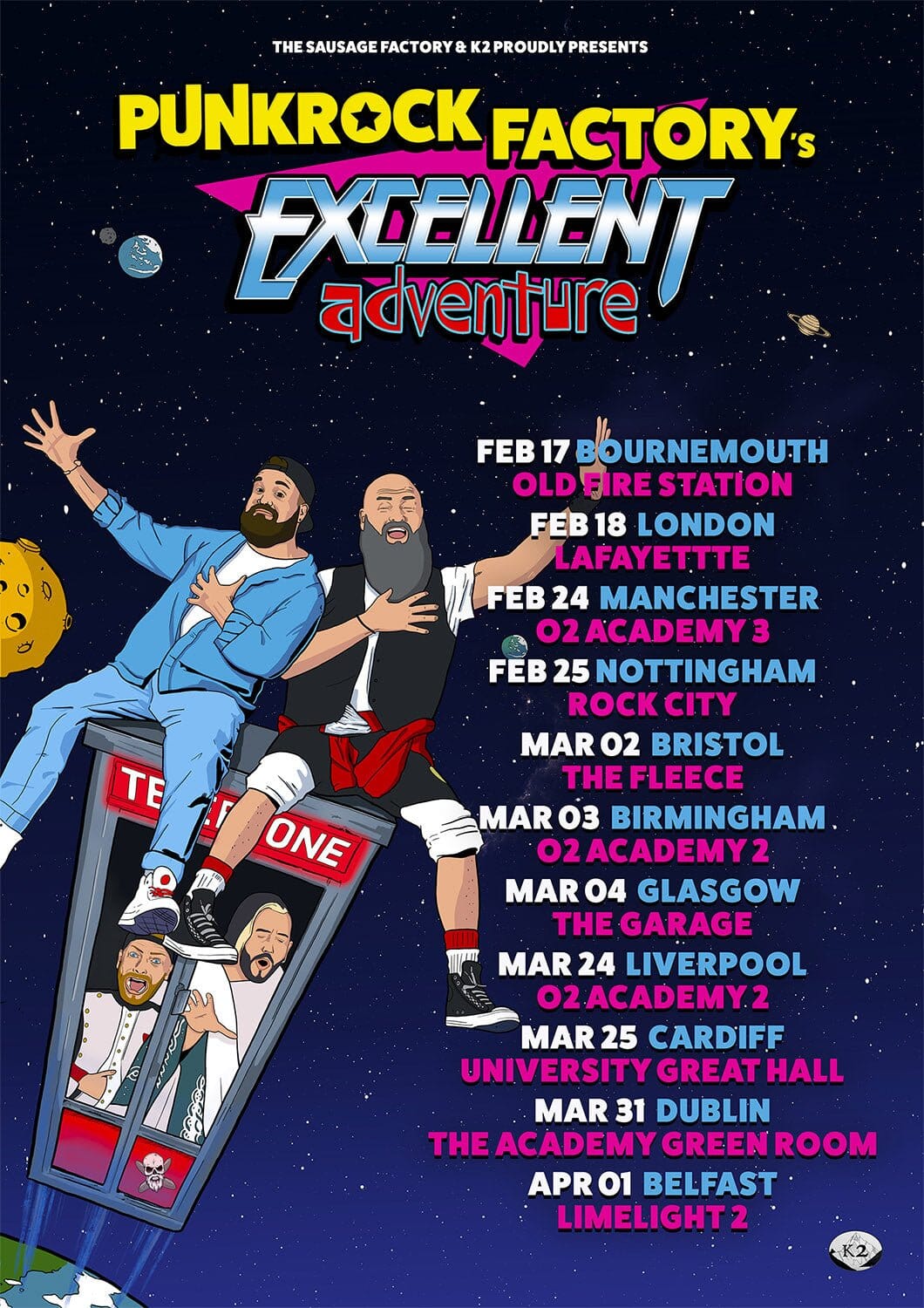 Excellent Adventure tour poster Punk Rock Factory 