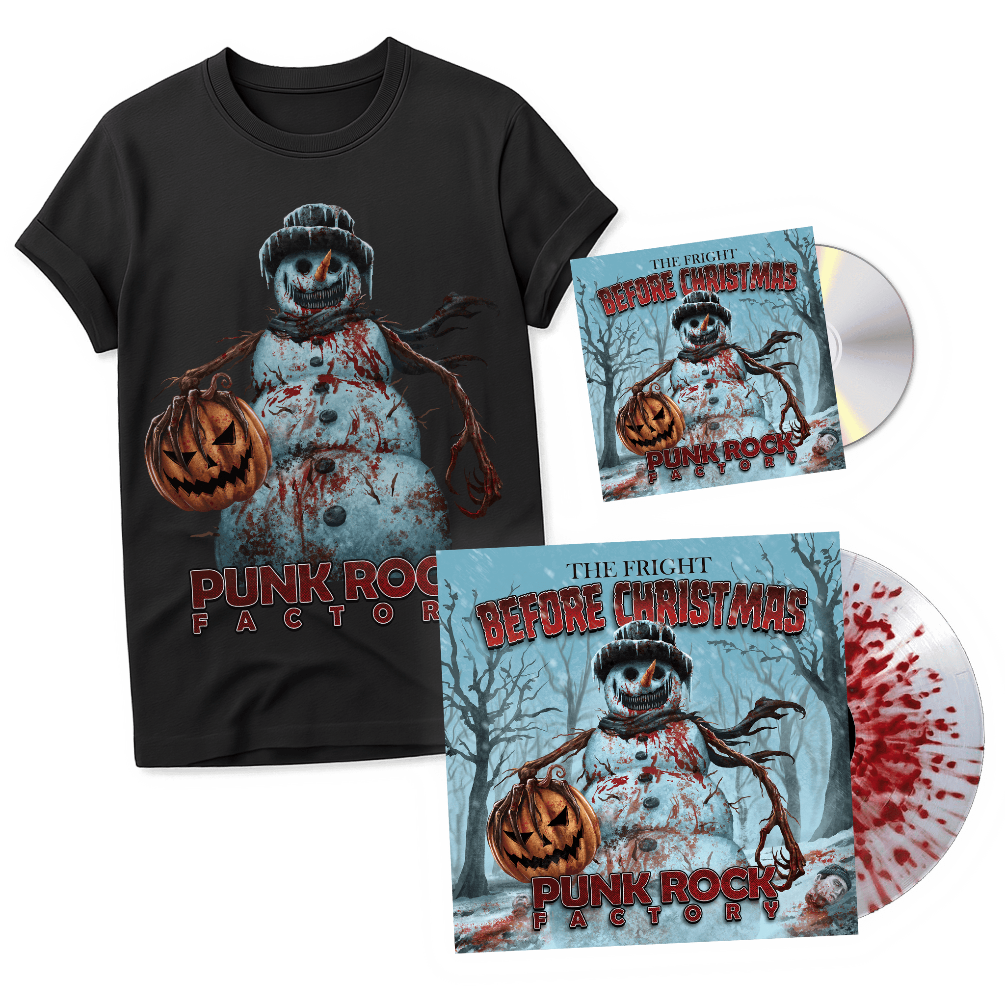 The Fright Before Christmas 12" Vinyl, CD and T-shirt bundle - SIGNED VINYL and CD Apparel Punk Rock Factory Vinyl CD and Tee Kids 3-4 