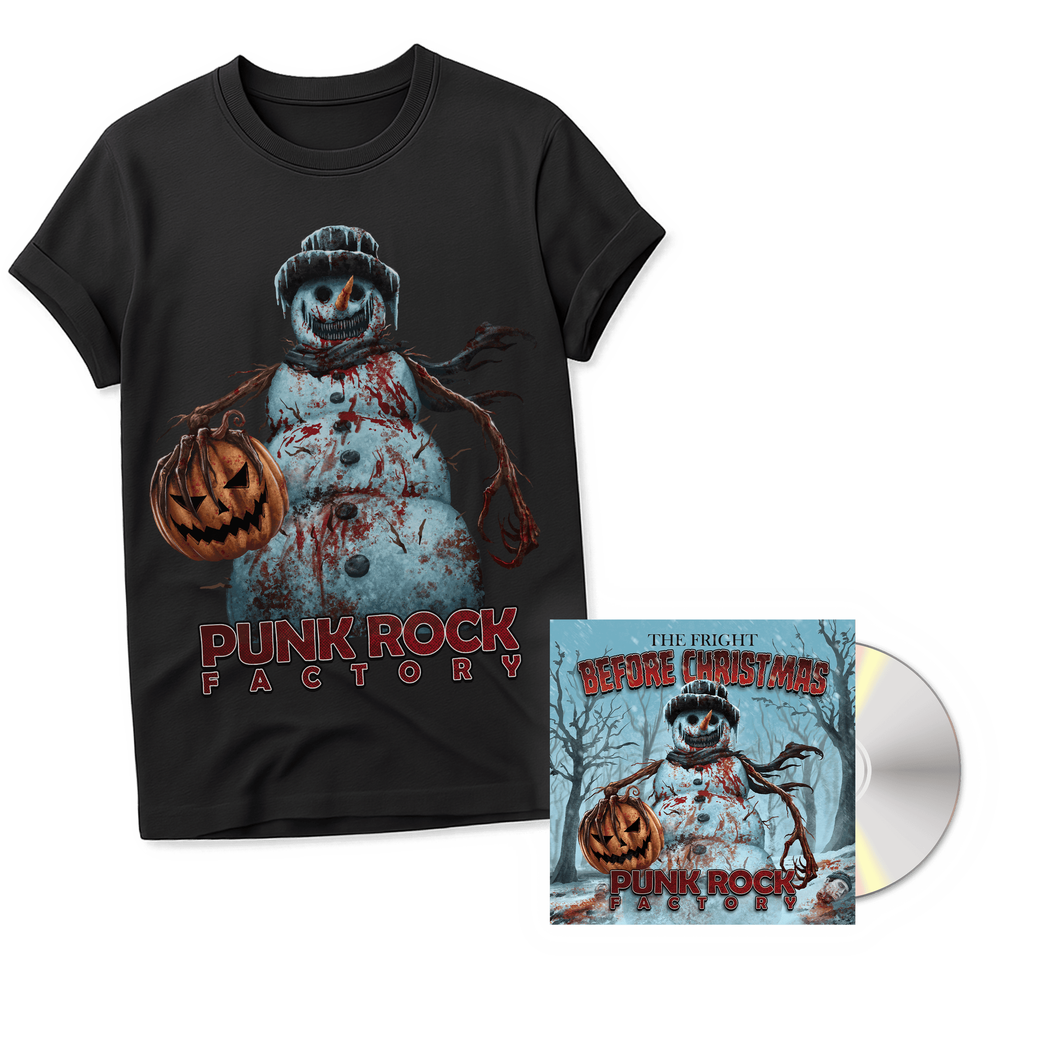 The Fright Before Christmas CD and T-shirt bundle - SIGNED CD Apparel Punk Rock Factory CD and Tee Kids 3-4 