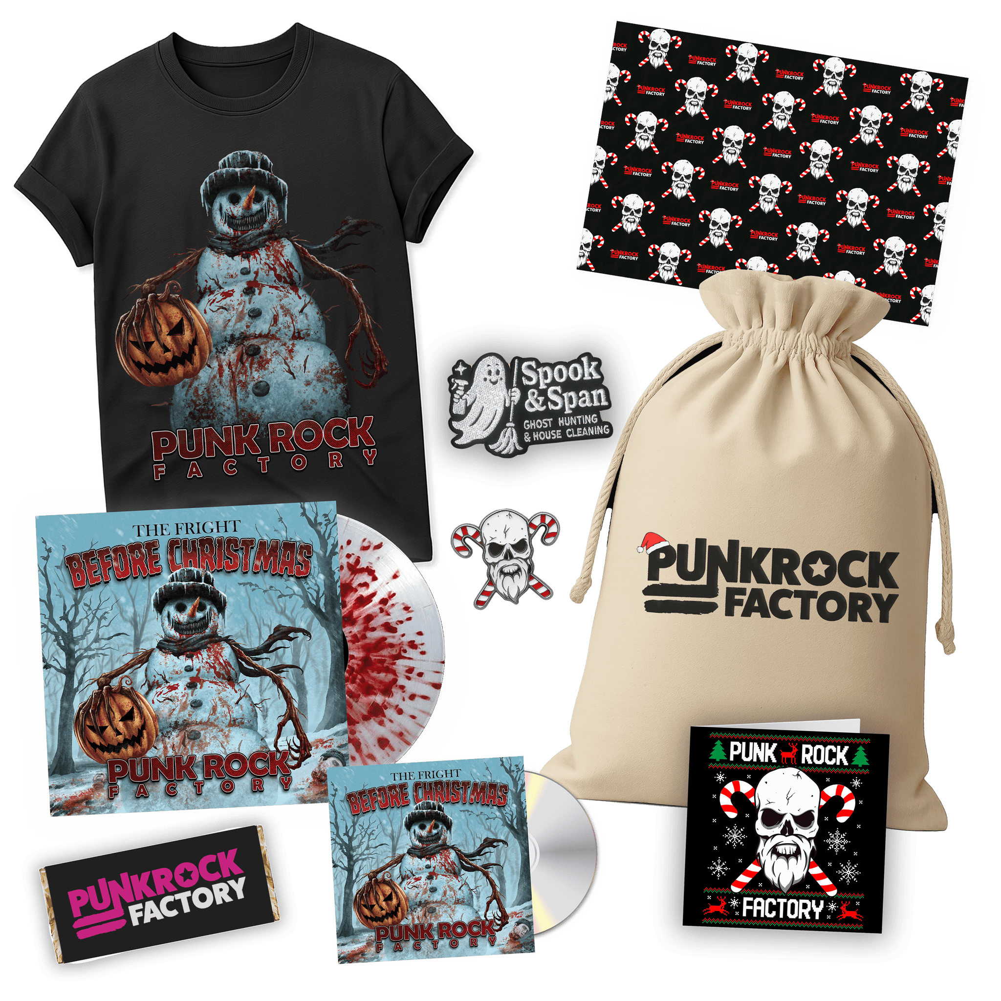 The Fright Before Christmas THE FULL SACK Apparel Punk Rock Factory Full Sack Package with Kids tee age 3-4 